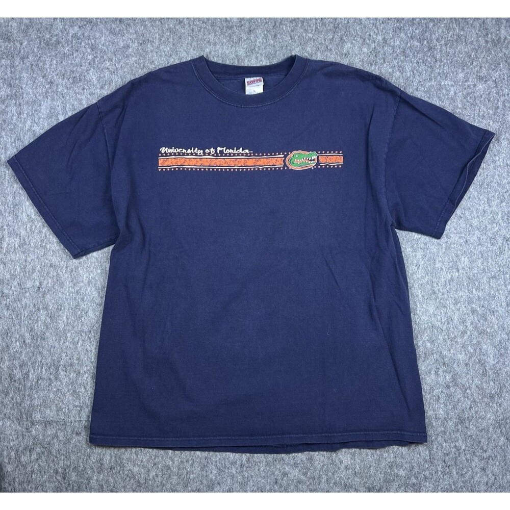 Vtg University Of Florida Gators Men's T-Shirt Navy Blue Short Sleeve Y2K Sz XL